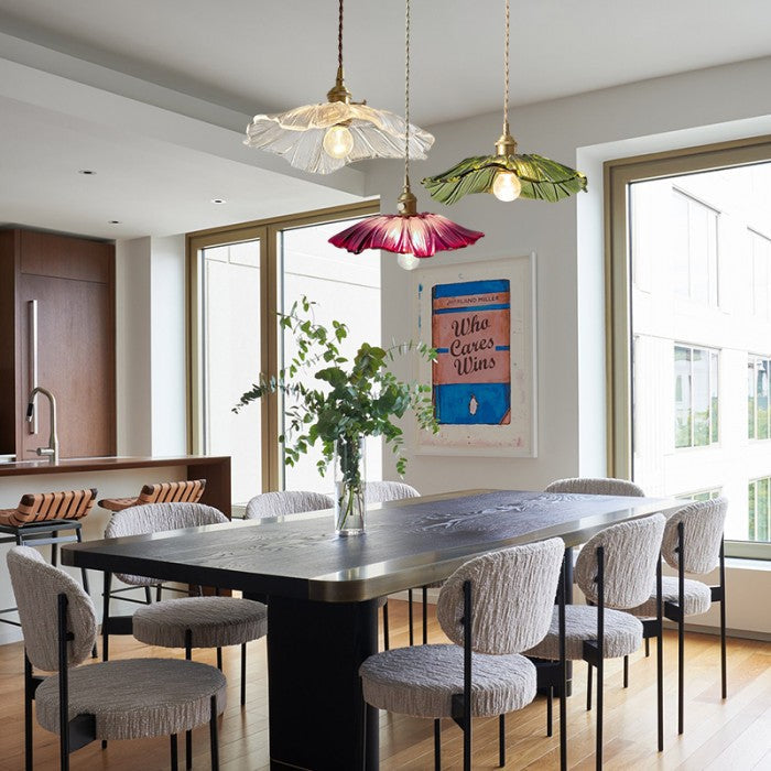 Modern Lotus Glass Pendant Light