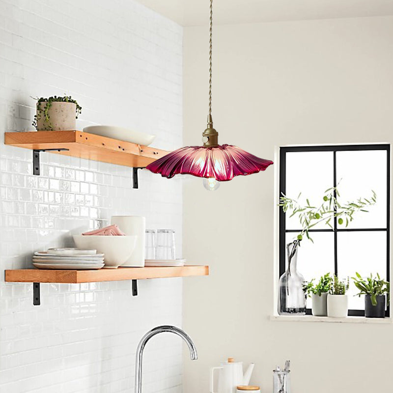 Modern Lotus Glass Pendant Light