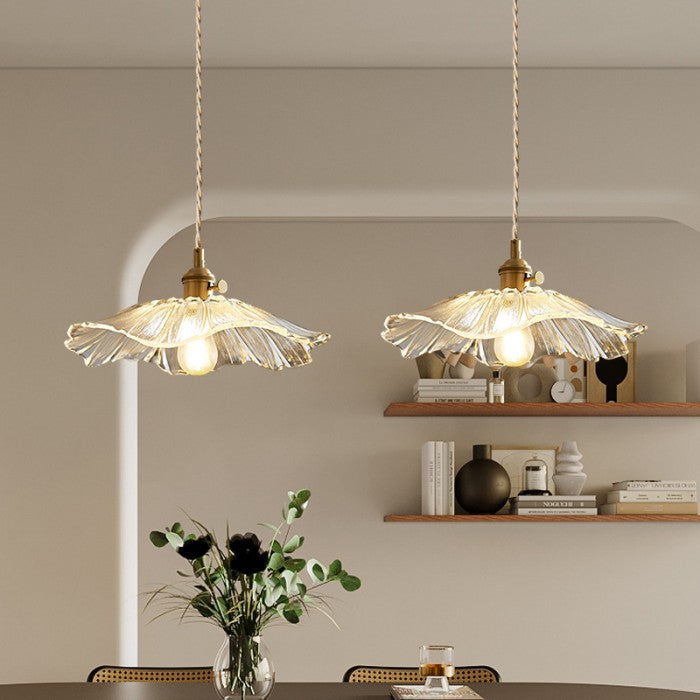 Modern Lotus Glass Pendant Light