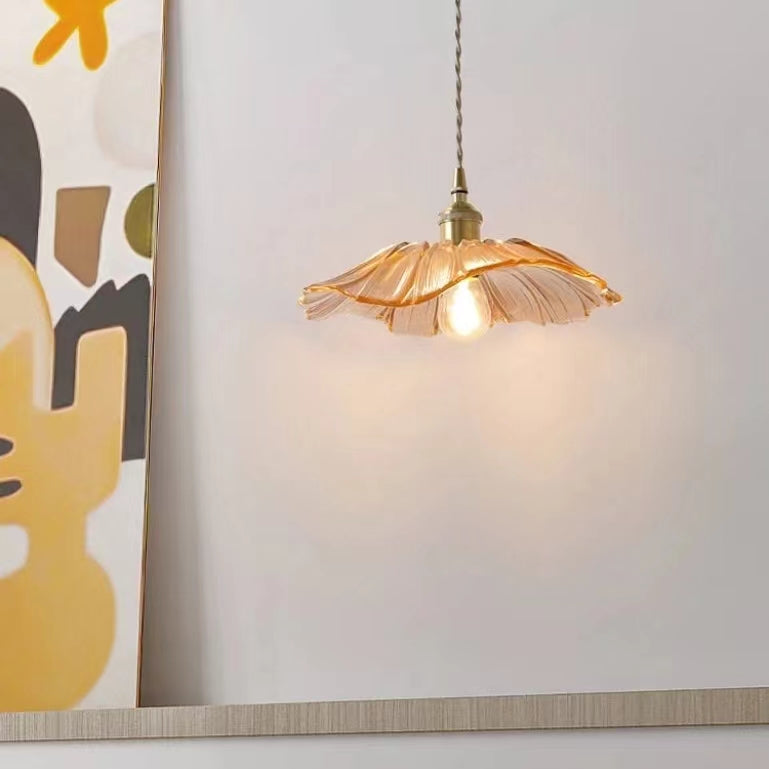 Modern Lotus Glass Pendant Light