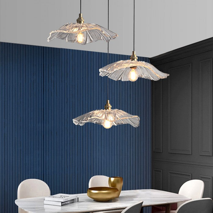 Modern Lotus Glass Pendant Light