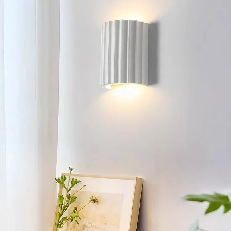 Modern Macaron Ribbed Resin Wall Light