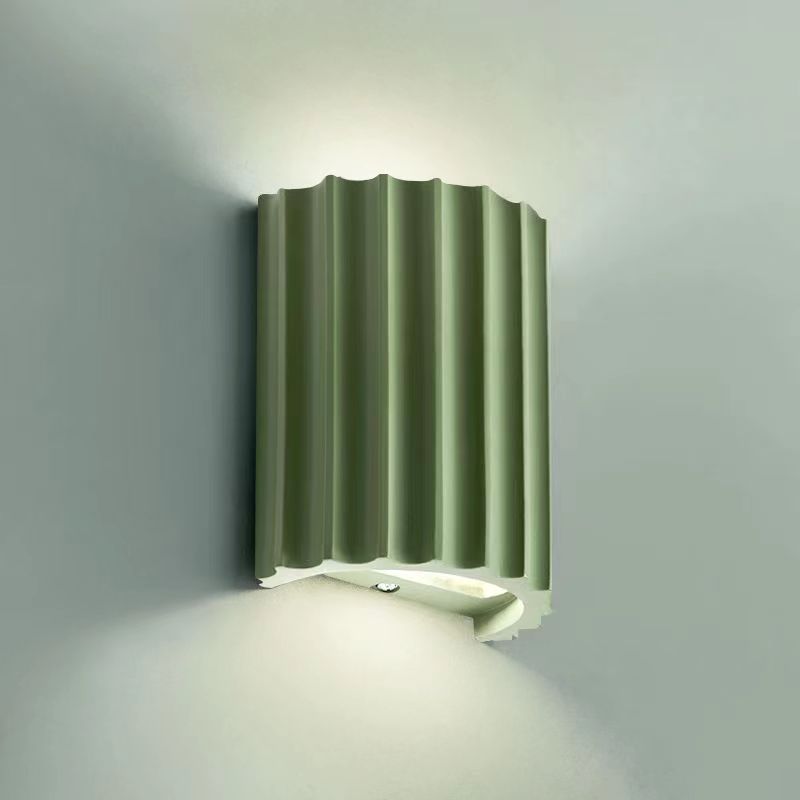 Modern Macaron Ribbed Resin Wall Light