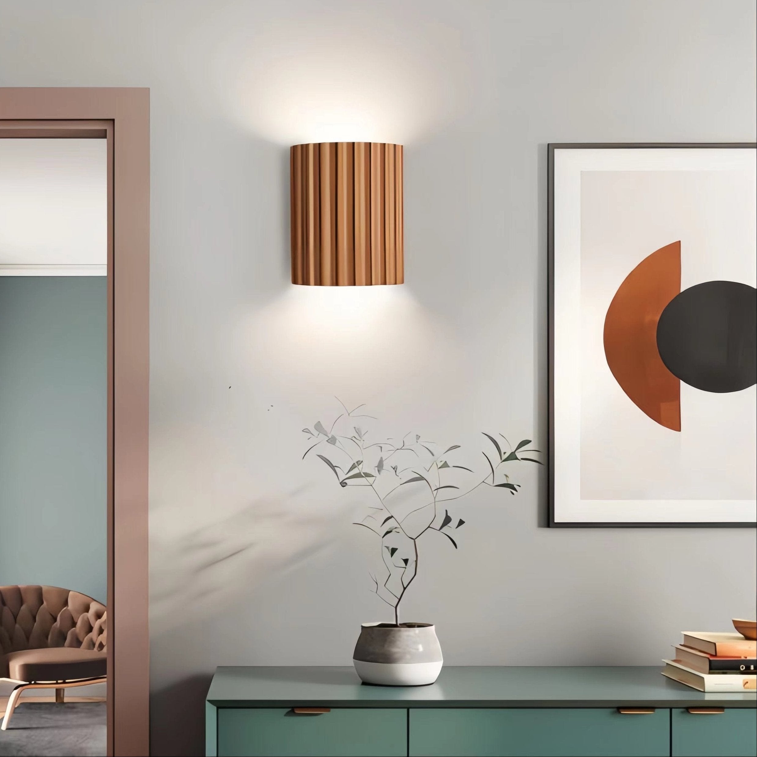 Modern Macaron Ribbed Resin Wall Light