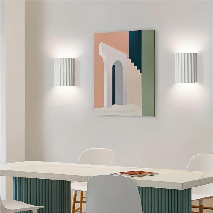 Modern Macaron Ribbed Resin Wall Light