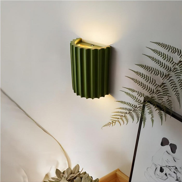 Modern Macaron Ribbed Resin Wall Light