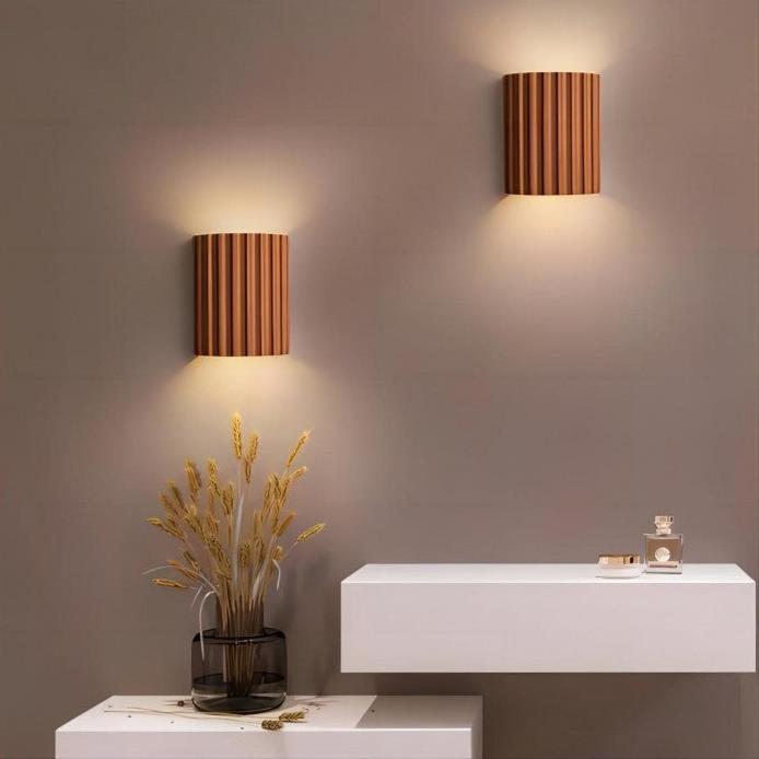 Modern Macaron Ribbed Resin Wall Light