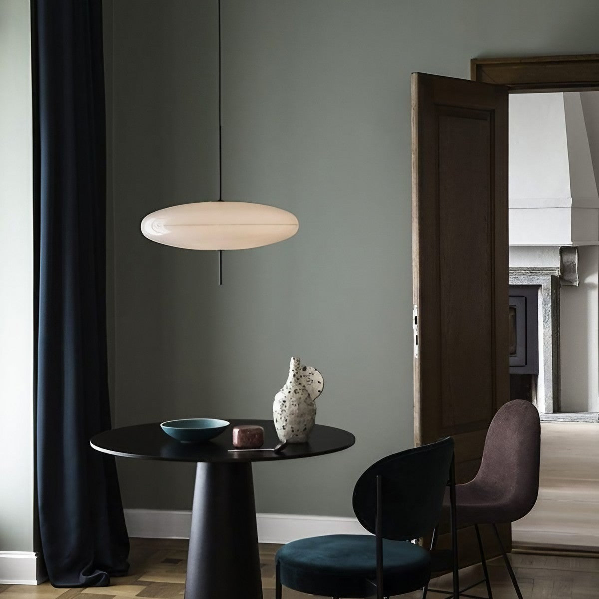 Modern Bauhaus Model 2065 Oval Pendant Light