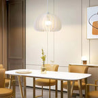 Contemporary Pumpkin White Pendant Light
