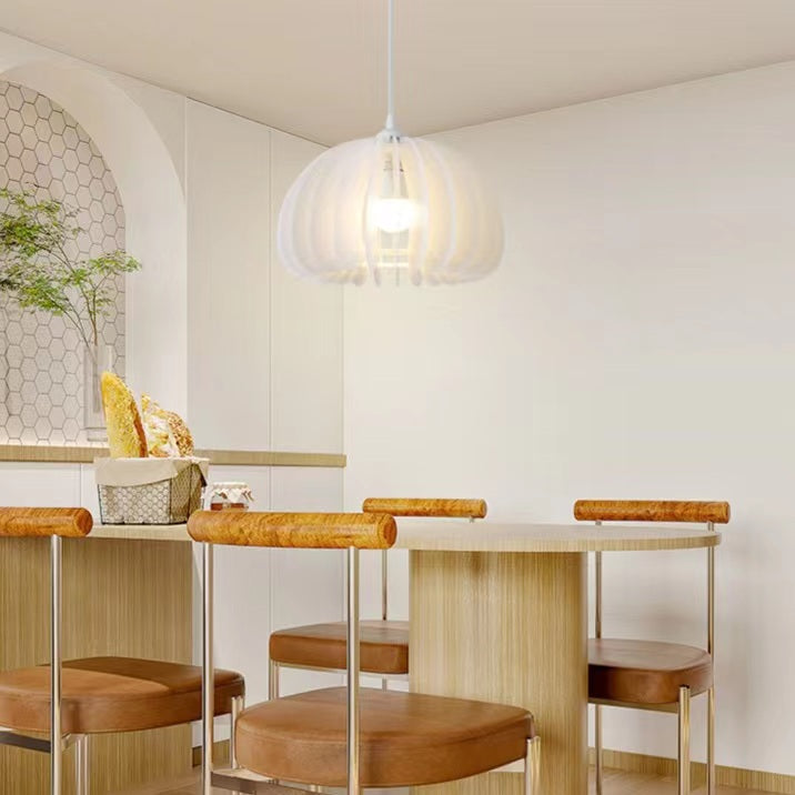Contemporary Pumpkin White Pendant Light