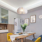 Contemporary Pumpkin White Pendant Light