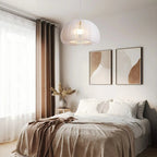 Contemporary Pumpkin White Pendant Light