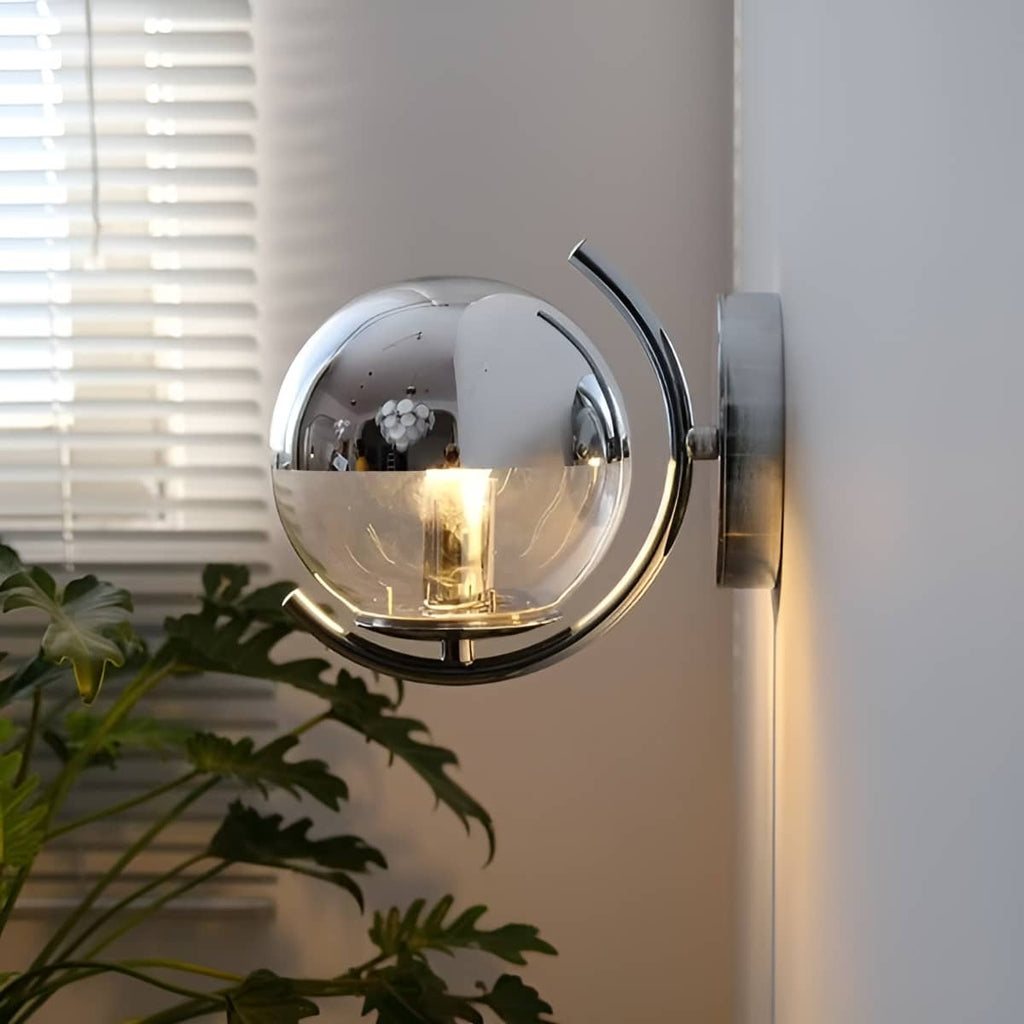 Modern Bauhaus Chrome Glass Wall Light