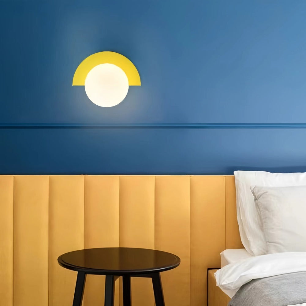 Macaron Glass Globe Bedside Wall Light