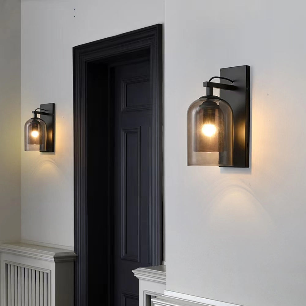 Modern Cylindrical Double Glass Wall Light