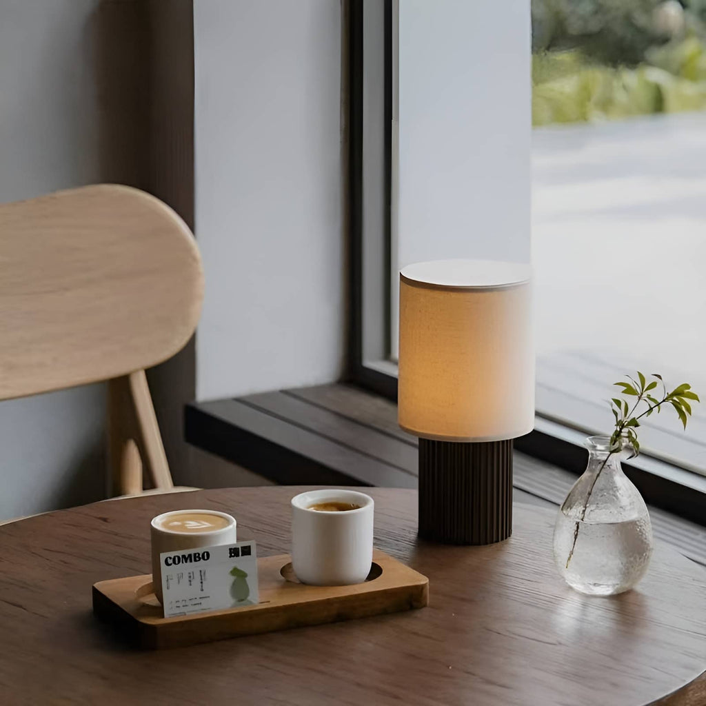 Minimalist Cordless Aluminum Brown Table Lamp