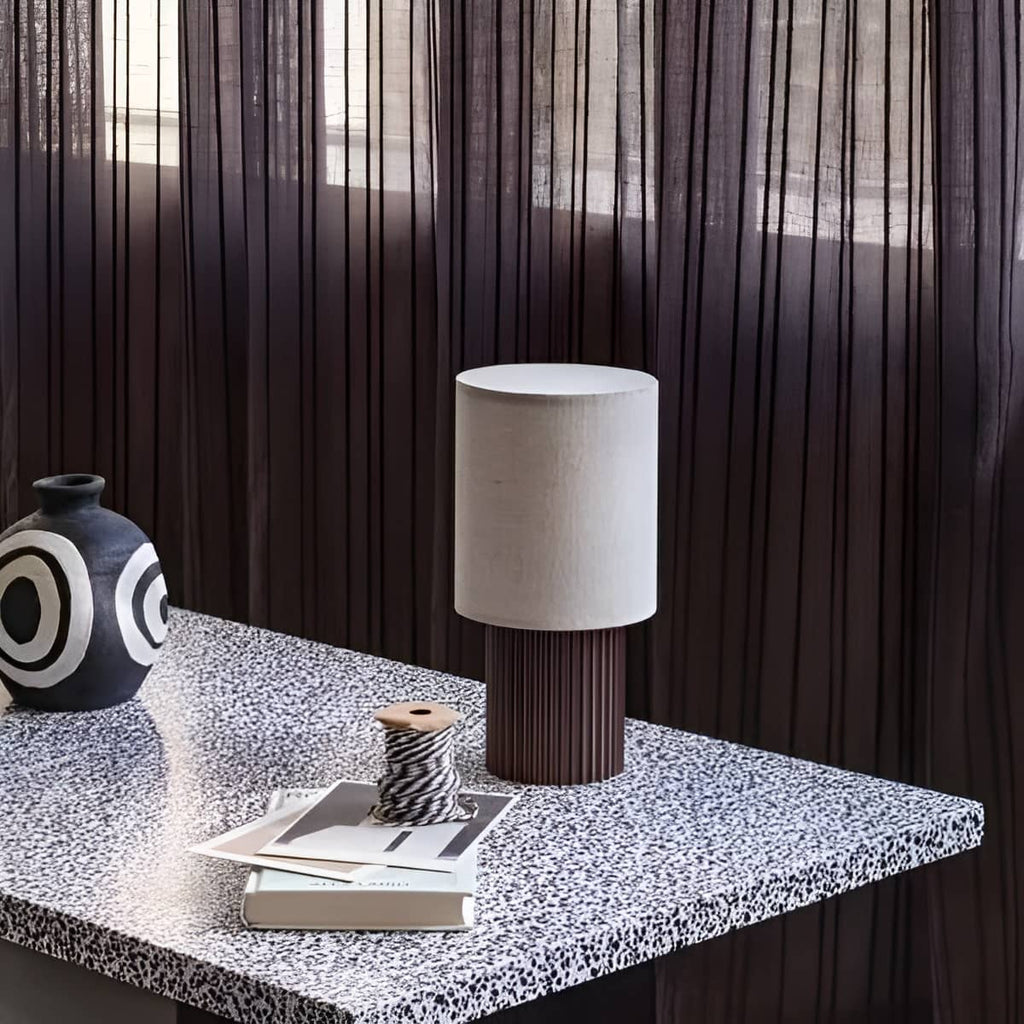 Minimalist Cordless Aluminum Brown Table Lamp