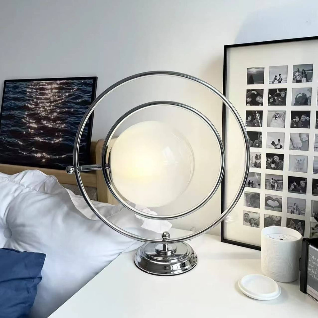 Space Age Rotatable Glass Planet Table Lamp