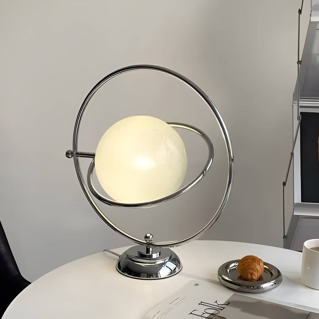 Space Age Rotatable Glass Planet Table Lamp