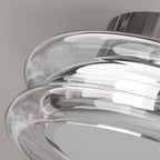 Round Glass Smoke Grey Ceiling Light