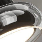 Round Glass Smoke Grey Ceiling Light