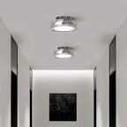 Round Glass Smoke Grey Ceiling Light