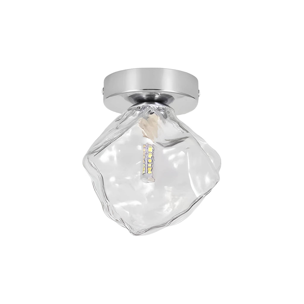 Modern Silver Glass Ice Cube Ceiling Light
