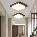 Modern Japanese Wooden Square Ceiling Light