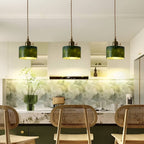 Natural Jade Vintage Dark Green Pendant Light