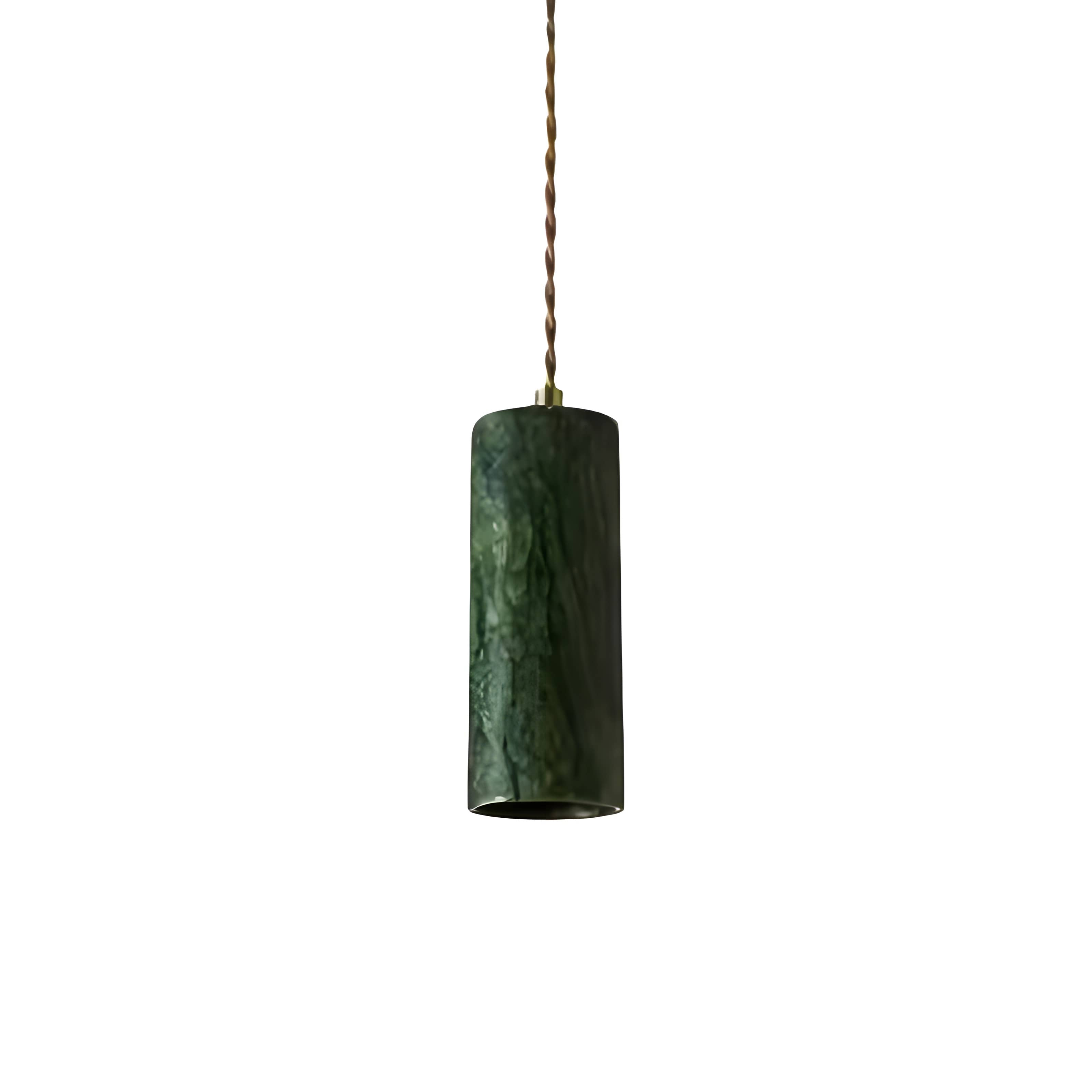Natural Jade Vintage Dark Green Pendant Light