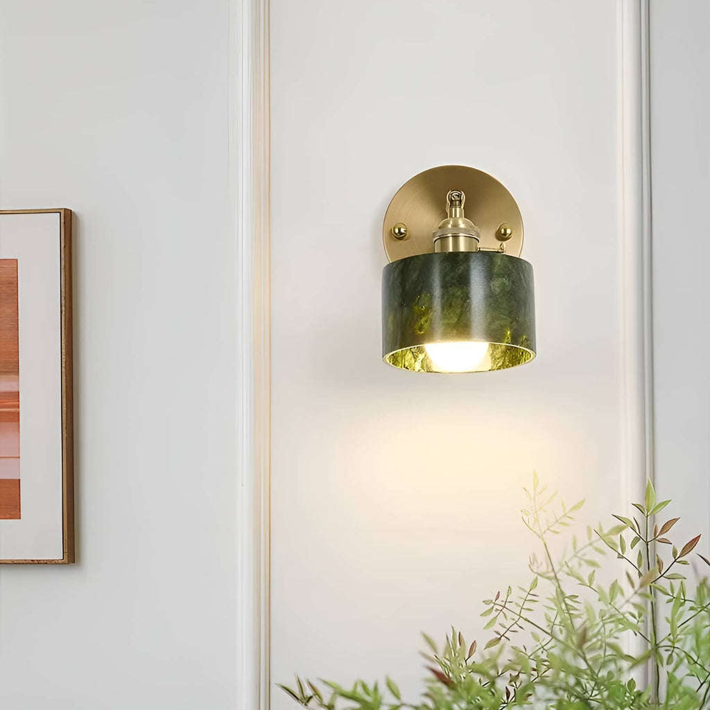 Natural Jade Vintage Dark Green Wall Light