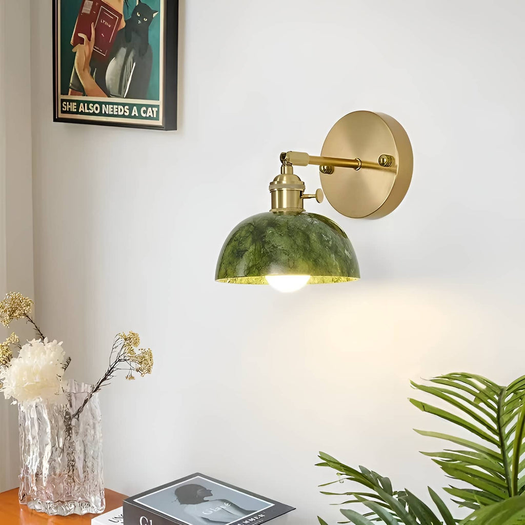 Natural Jade Vintage Dark Green Wall Light
