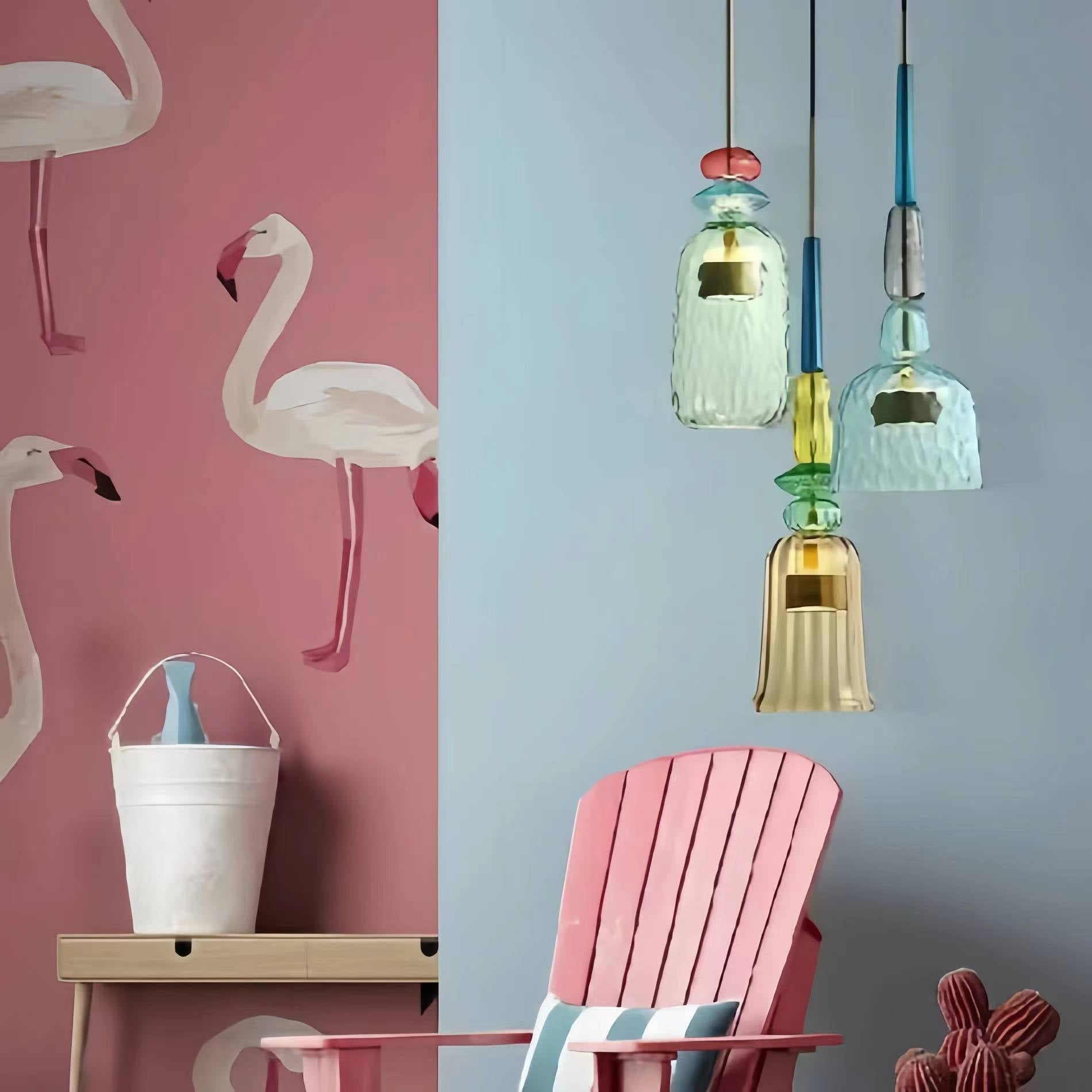 Scandinavian Design Colorful Glass Pendant Light