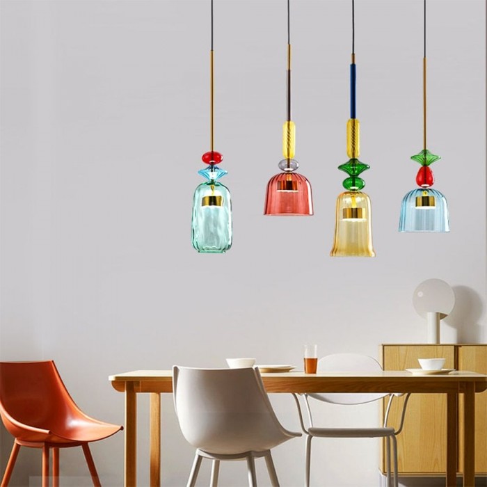 Scandinavian Design Colorful Glass Pendant Light