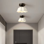 Nordic Ruffle White Ceramic Ceiling Light