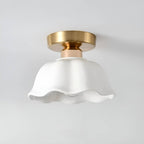 Nordic Ruffle White Ceramic Ceiling Light