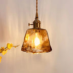 Nordic Vintage Brass Glass Pendant Light