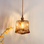 Nordic Vintage Brass Glass Pendant Light