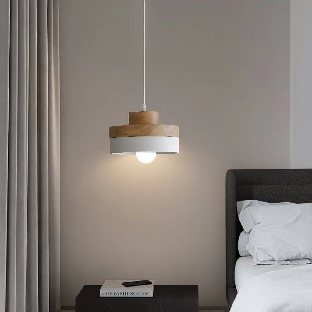 Nordic Two Tone Metal Wood Pendant Light