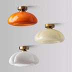 Nordic Bauhaus Pumpkin Glass Ceiling Light