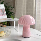 Nordic Cream Stripe Mushroom Table Lamp
