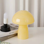 Nordic Cream Stripe Mushroom Table Lamp