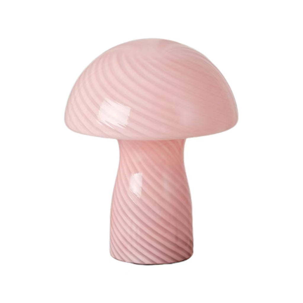 Nordic Cream Stripe Mushroom Table Lamp