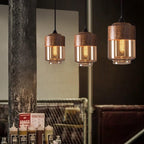 Nordic Industrial Amber Glass Pendant Light
