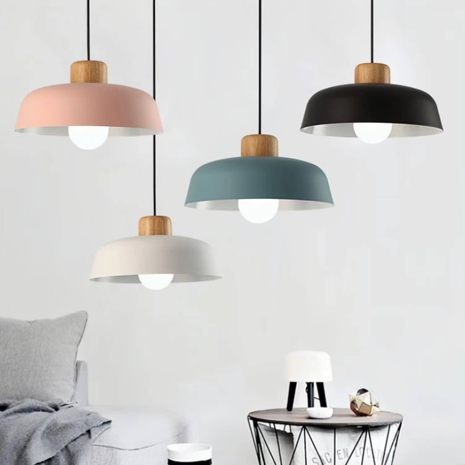 Nordic Macaron Bowl Shaped Pendant Light