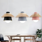 Rustic Macaron Geometric Wooden Pendant Light