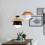 Rustic Macaron Geometric Wooden Pendant Light