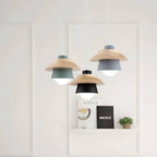 Rustic Macaron Geometric Wooden Pendant Light