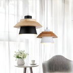 Rustic Macaron Geometric Wooden Pendant Light