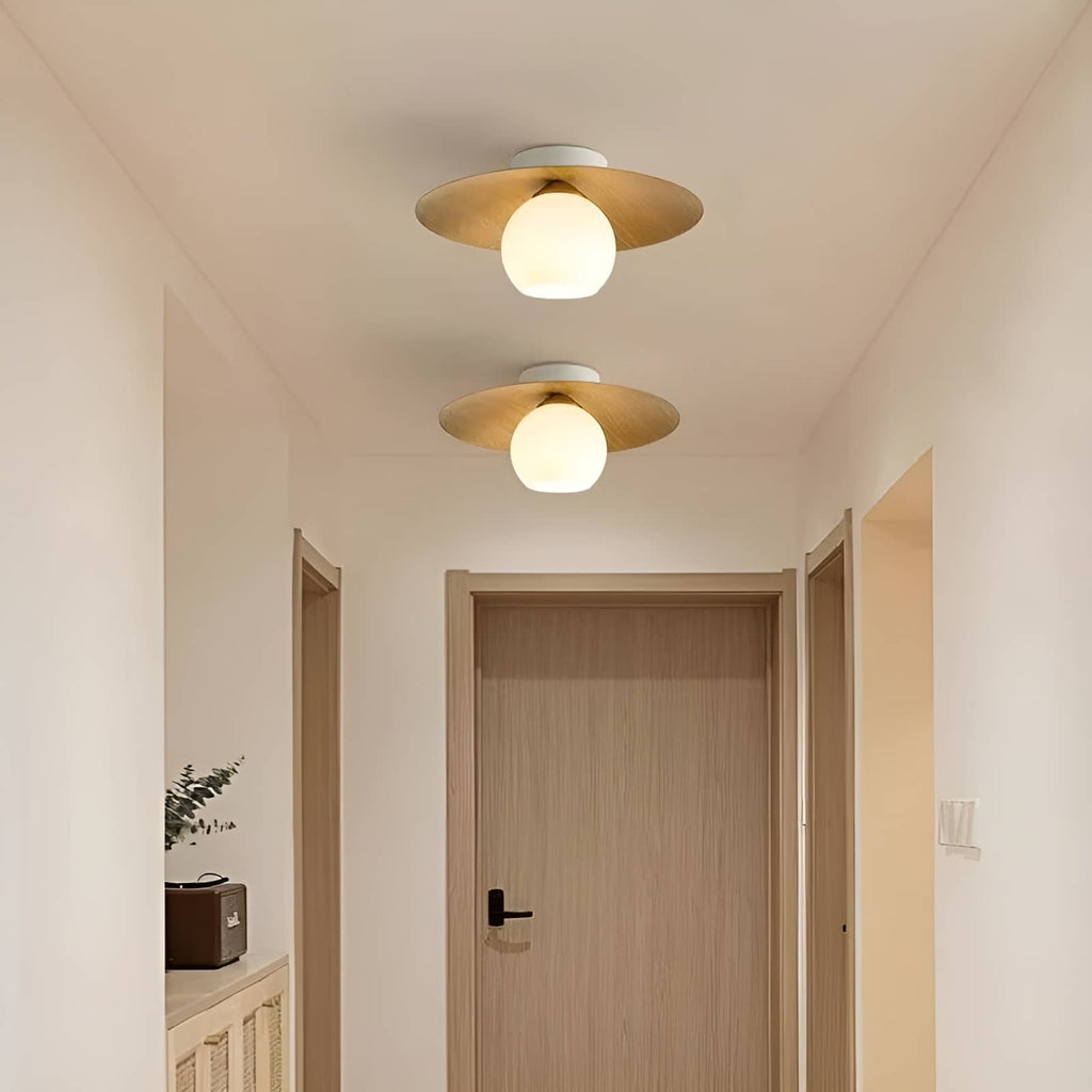 Japanese Style Disc Sphere Ceiling Light